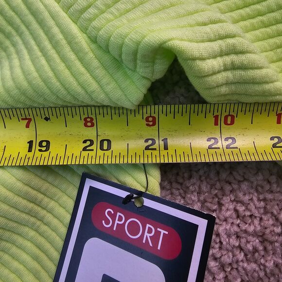 Fila Sport Ribbed Crewneck Sweatshirt Neon Green Women's Size XL NWT - Picture 9 of 11